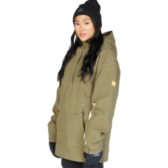 DC Savvy Anorak Snowboard Jacket Women's Ivy Green Ski Winter Pullover Coat M - Picture 2 of 14